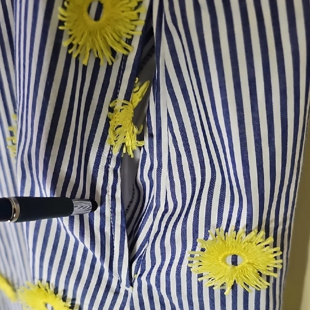 Lou & Grey Blue and White Striped Dress with Yellow Accents - Picture 6 of 8